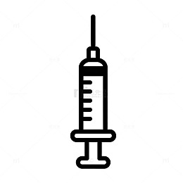 黑白色调医疗注射器矢量图标