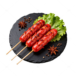烤肠美食摆盘设计素材