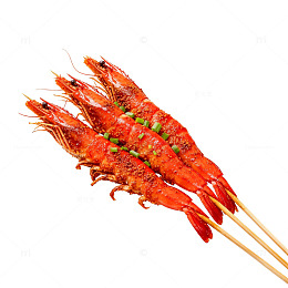 烤虾美食插画风格图片
