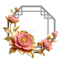 东方风格花卉装饰图案设计素材