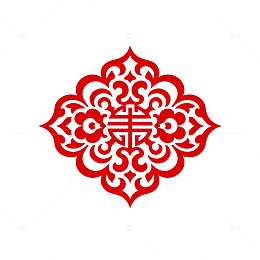 中国传统红花纹样装饰图案