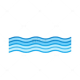 简约蓝色水波纹图案图标