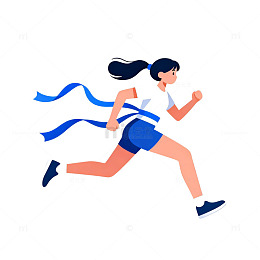 简约动感女跑者插画