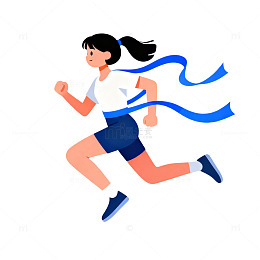 动感跑步女性插画素材