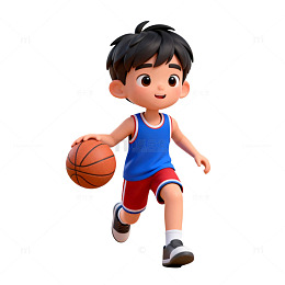 卡通篮球少年运动形象
