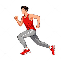 运动跑步卡通插画