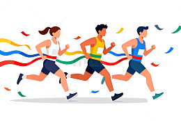 竞技跑步比赛插画设计图
