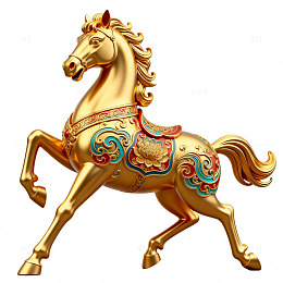 金色骏马装饰雕塑