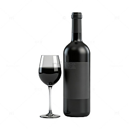 黑色酒瓶红酒杯静物