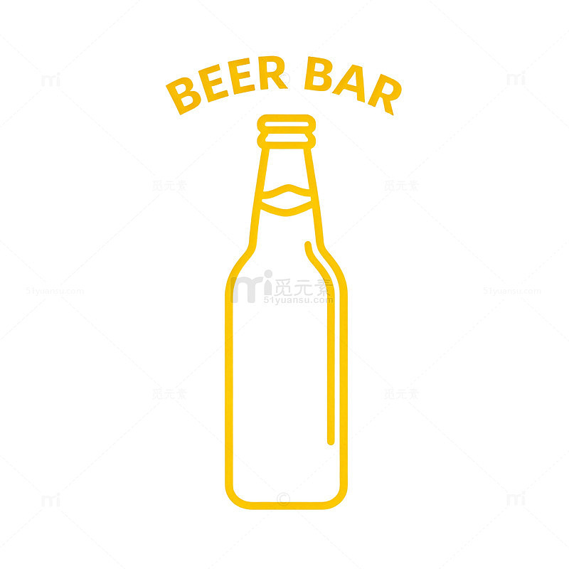 简约啤酒瓶酒吧标志设计