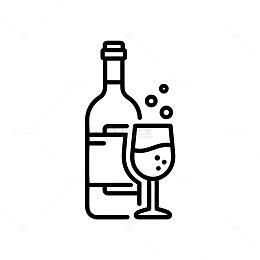 简约酒瓶酒杯图标