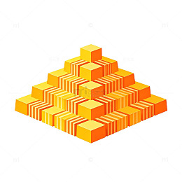 立体金字塔结构插画素材