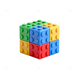 彩色积木创意构建玩具