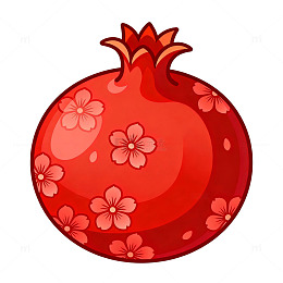 石榴图案装饰插画设计素材