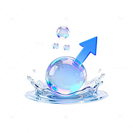水彩气泡上升矢量图