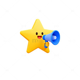 可爱星星喊话卡通形象设计素材