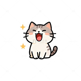 可爱卡通小猫插画素材