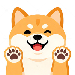 可爱柴犬卡通形象设计素材