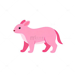 粉色卡通兔子插画素材