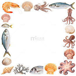 海洋风情边框装饰插画