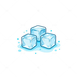 冰晶卡通插画风格冰块图案