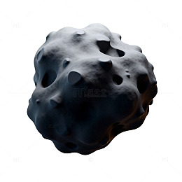 黑色陨石3D模型渲染图