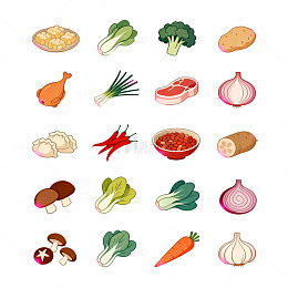 卡通蔬菜食材插画合集