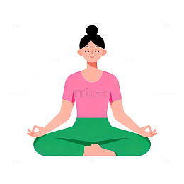 简约风冥想女性插画素材