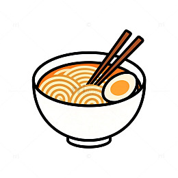 卡通拉面美食插画