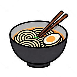 简约风拉面插画设计素材