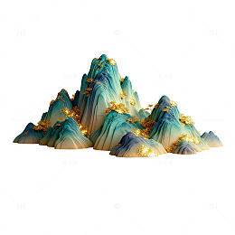金色山水画艺术装饰元素