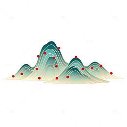 古风山水矢量图案插画