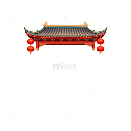 中国风传统建筑元素插画