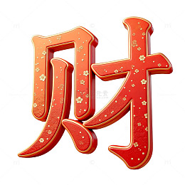 喜庆中国红财字艺术字设计素材