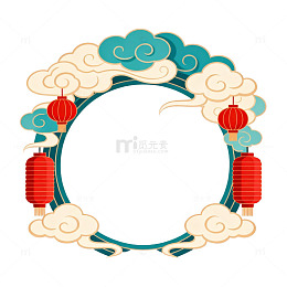 古风喜庆圆环装饰图案