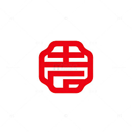 红色传统花纹标志设计素材