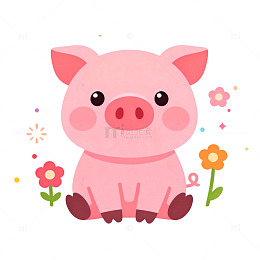 可爱卡通小猪插画素材