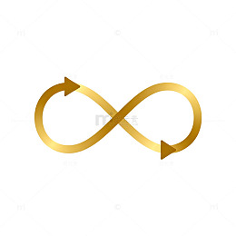 金色无穷符号图标矢量图