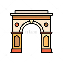 简约拱门建筑图标设计元素