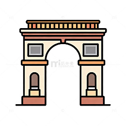 简约风格拱门建筑矢量插画