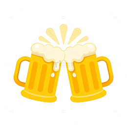 卡通啤酒杯庆祝插画