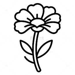 简约线条花卉图案
