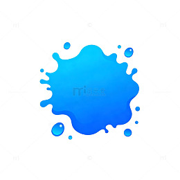 蓝滴水墨风格图标设计元素