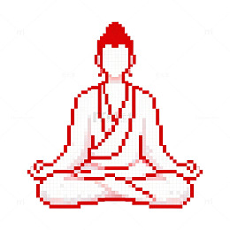 像素风佛像打坐图案