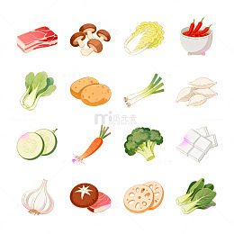 卡通食材插画设计元素