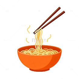 扁平风格拉面插画素材