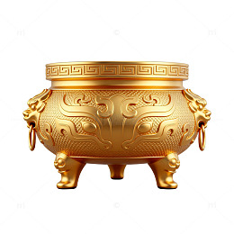 金色古铜香炉工艺品装饰摆件