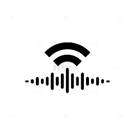 黑白信号音频图标设计素材