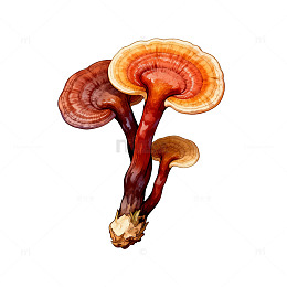 透明背景灵芝插画