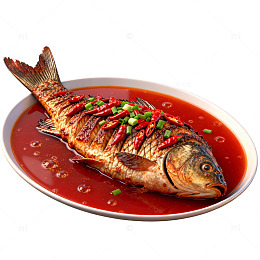 中式红烧鱼美食图片